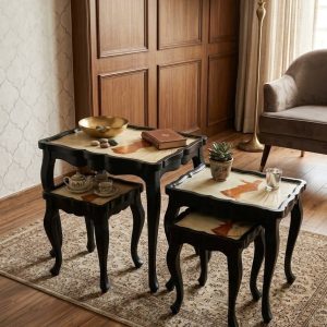 Hand Painted Nesting Table Set