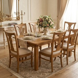Imported - Beach Wood 6 Seater Dining Table